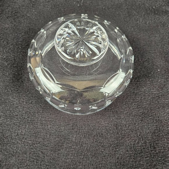 Crystal Footed Candy Dish Nut Treat Bowl Pedestal Base Clear Starburst Wedges - Picture 3 of 8